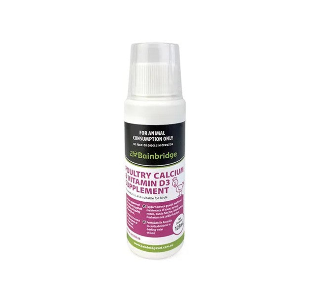 BAINBRIDGE POULTRY CALCIUM & VITAMIN D3 SUPPLEMENT 125ML