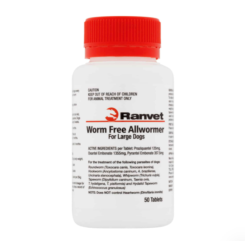 RANVET ALL WORMER FOR DOGS [Sz:20KG+]
