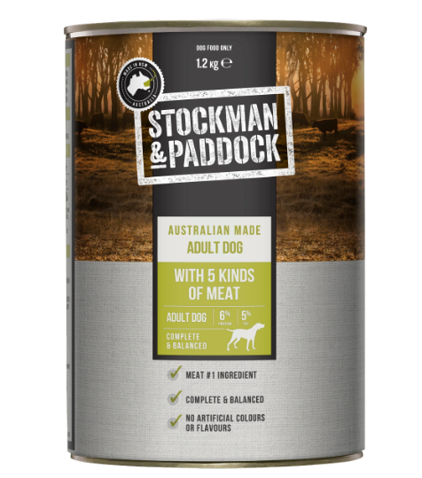 STOCKMAN & PADDOCK WET FOOD 5 KINDS MEAT [Sz:6X 1.2KG]
