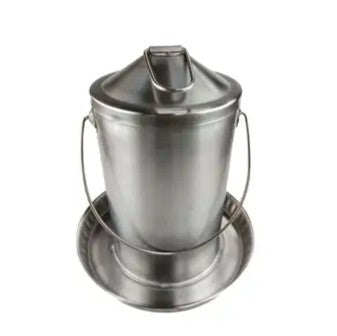 GREEN LEAF STAINLESS STEEL POULTRY DRINKER 5.5L