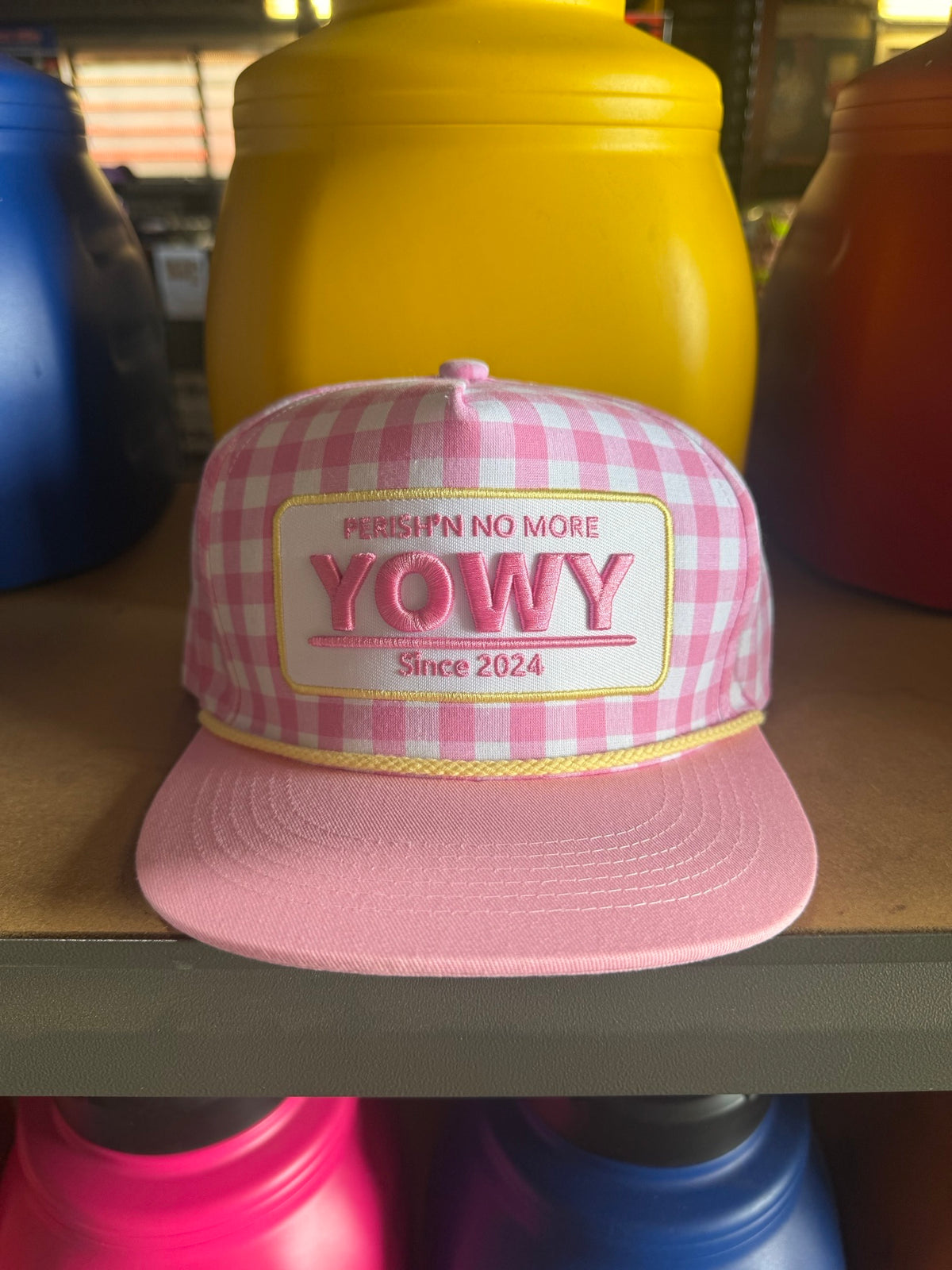 YOWY CAP - PINK AND YELLOW